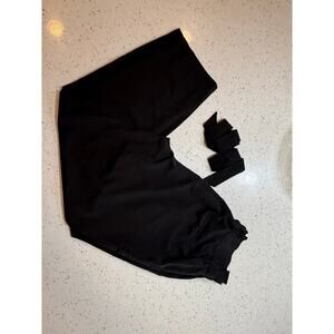 SIMPLEE ELASTIC WAIST WITH TIE BELT POCKETS BLACK COMFY FIT PANTS WOMENS XL